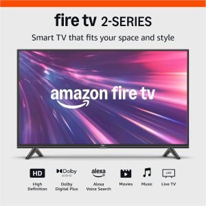 Amazon Fire TV 32″ 2-Series (newest model), HD smart TV with Fire TV Alexa Voice Remote, stream live TV without cable