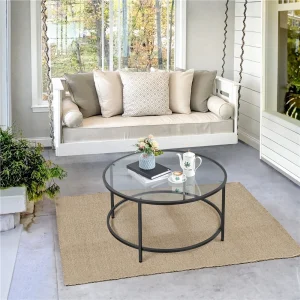 Shop @Walmart – Renwick Round Glass-Top Coffee Table