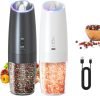Rechargeable Electric Salt and Pepper Grinder Set with Base