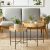Set of 2 Round Side Tables with Seagrass Woven Top
