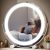 Large Round Mirror Lighted Makeup Mirror, Smart Touch Control